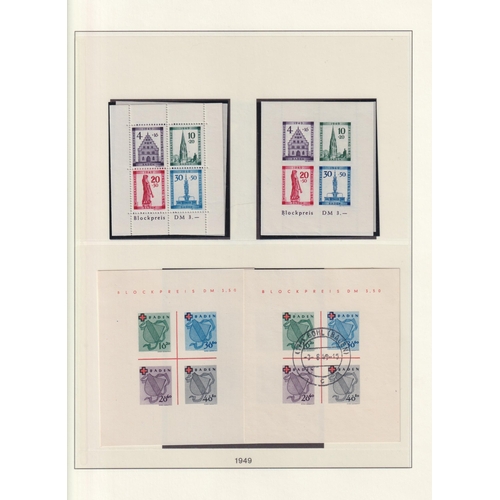 747 - 1945/9 French Zone issues complete mint, incl Buildings and Red Cross sheets, also complete fine use... 