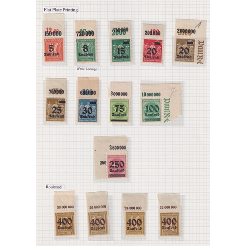 727 - 1923 mint collection of the inflation issues beautifully written up and presented on pages with mino... 