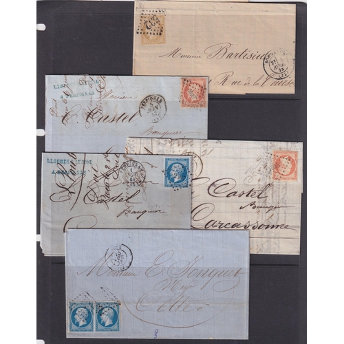 659 - 1853/63 batch of 14 covers with 1853 20c (incl pair) and 40c (2), 1863 20c, 40c etc.