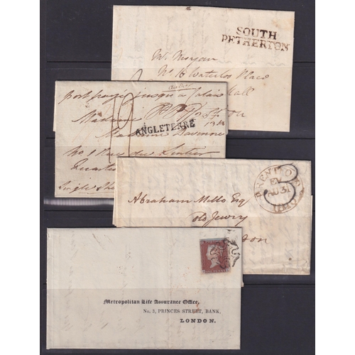 772 - 1816/40s small batch of covers with 1816 Chelsea to Paris with straight line ‘Angleterre’, 1820 with... 