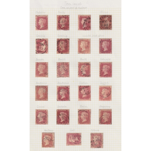 830 - 1854/7 range of 84x 1d red ‘stars’ used on pages, many with fine cds cancels (not common on these is... 