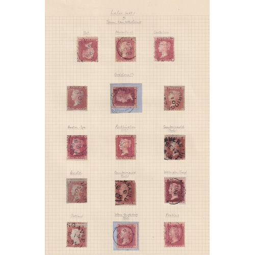 830 - 1854/7 range of 84x 1d red ‘stars’ used on pages, many with fine cds cancels (not common on these is... 