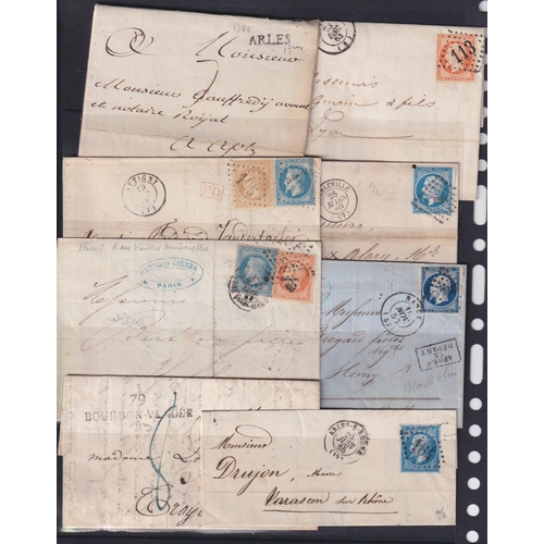 653 - Accumulation of over French 250 covers, mostly 1850s, the majority with perforated 20c blue Ceres or... 