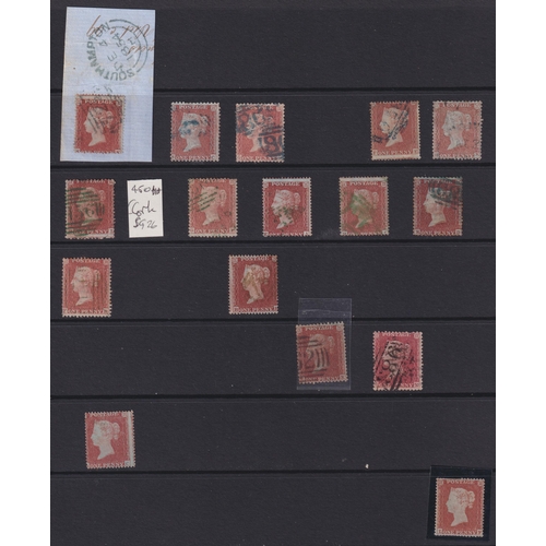 831 - 1854/7 small group of 12 1d red ‘Stars’ used on Hagner, each with a coloured cancel, blue, blue-gree... 