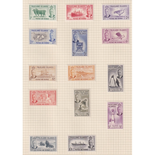 333 - Commonwealth collection on pages with mint (mostly) and used, with Falklands incl 1952 set to £1, Gi... 