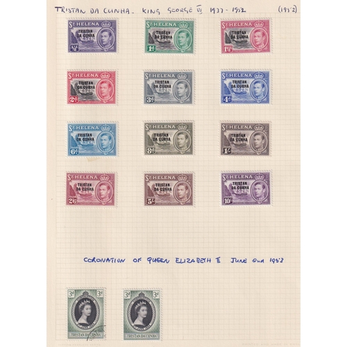 334 - Commonwealth collection on pages, mostly KGVI and earlier QEII, useful Tristan with 1952 and 1954 se... 