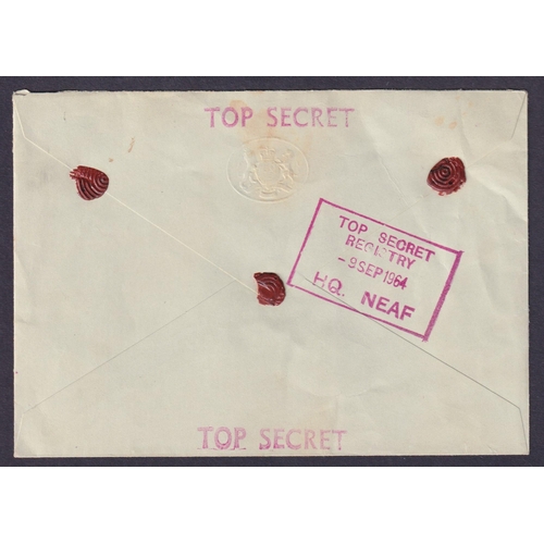 773 - 1964 official cover to the Officer commanding RAF, Akrotiri, Cyprus, h/stamped ‘Top Secret’, ‘To be ... 