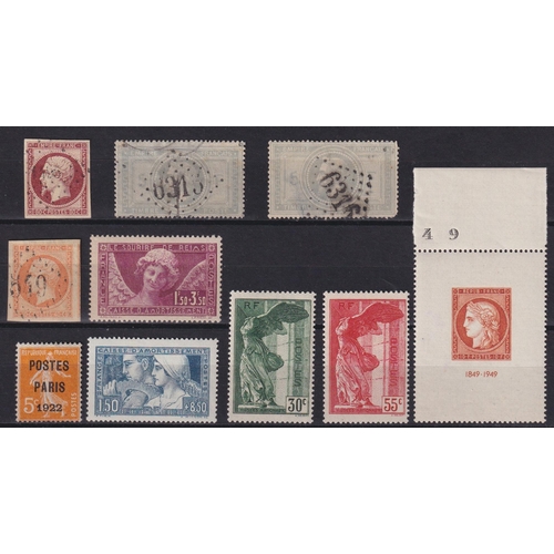 658 - Accumulation on stock sheets, somewhat randomly presented, incl some early used imperfs, 2x 1869 5f ... 