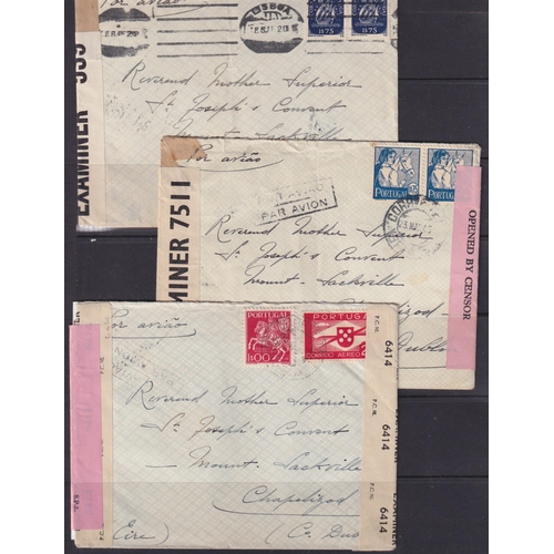 994 - Collection of 62 WW2 censored covers all from Portugal to Dublin, with a variety of frankings, UK Ex... 