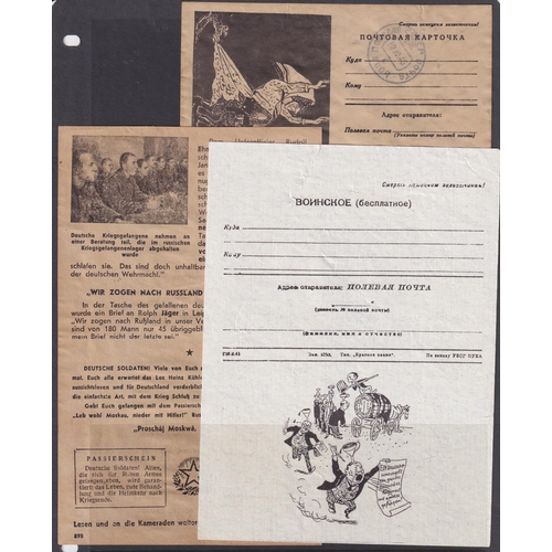 1111 - Group of 3 WW2 propaganda cards, depicting anti-German caricatures or the folly of continuing the wa... 