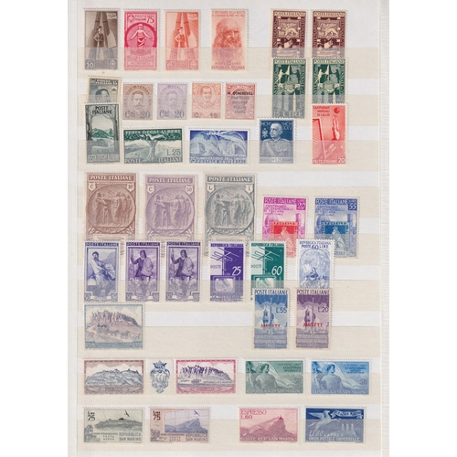 335 - Europe accumulation of mostly ‘middle’ period mint on stock sheets with useful ranges from Saar, Ita... 