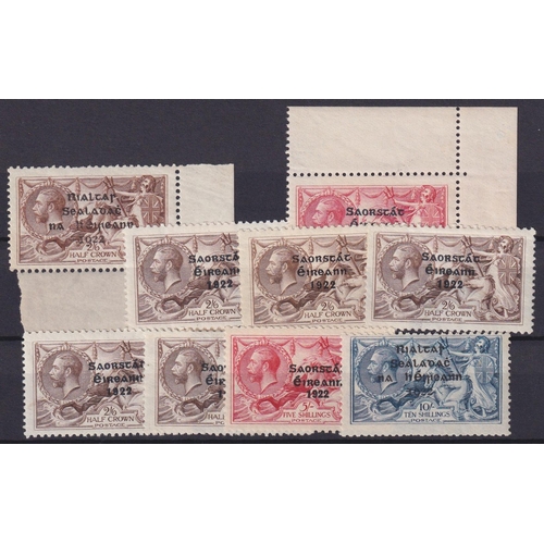 997 - 1922/5 mint group of Seahorses on card with Dollard 2/6d and 5/-, 5 x 2/6d ‘Wide date’ and 2 x 5/- (... 