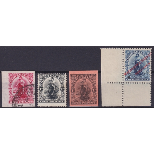 1088 - 1901/8 1d Universals and Dominions collection on pages, the emphasis on unusual items, with black pr... 