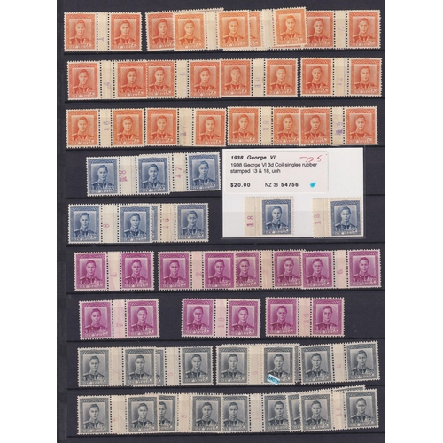 1046 - 1938/67 collection of mint ‘Counter Coil’ pairs in stock book, with over 200 1938 ½d to 1/3d and 250... 