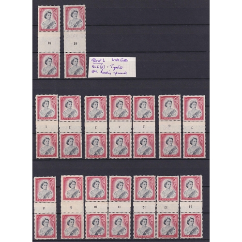 1046 - 1938/67 collection of mint ‘Counter Coil’ pairs in stock book, with over 200 1938 ½d to 1/3d and 250... 