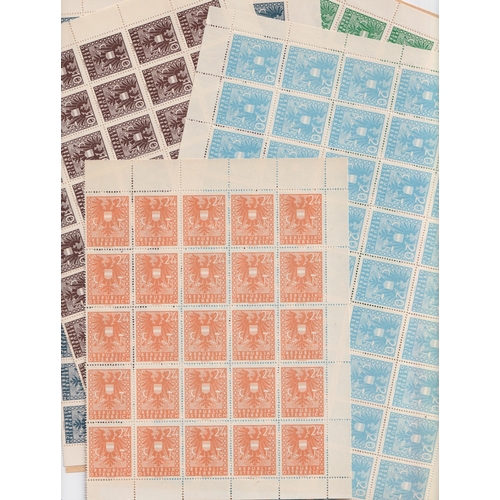 564 - 1945 sheets of 100 of various issues to 38pf, plus other large multiples.