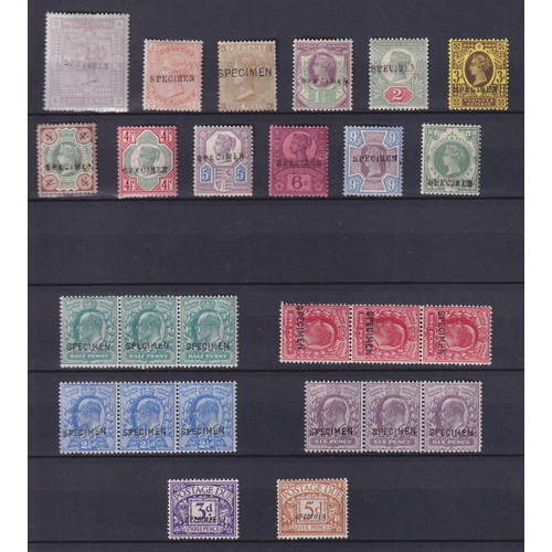 784 - A group of x26 Specimen issues from QV to KGV, values from ½d to 2/6-, noted 1883 SG175s 2/6-, 1862 ... 