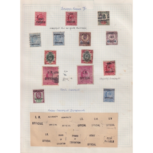 785 - A collection of forged QV & EDVII stamps and overprints, including Sperati & Fournier on x6 pages, i... 