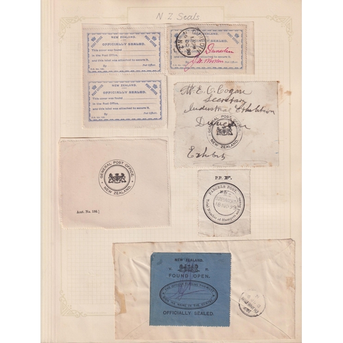 1091 - A collection of New Zealand postmarks and markings on stamps and covers from the 19th and early 20th... 