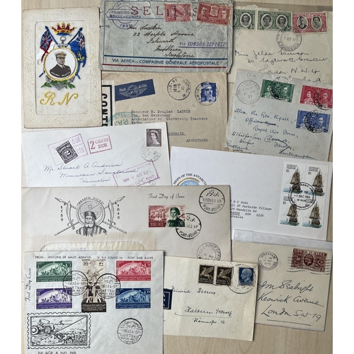 364 - Small batch of World covers in packet, an interesting and varied group incl 2 Brazilian Zeppelin cov... 