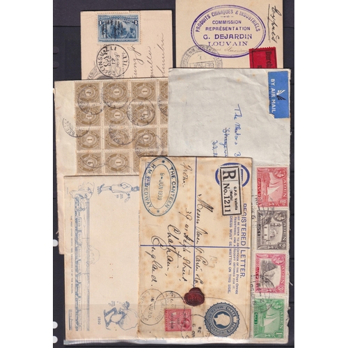 360 - A small collection of mainly 20th World postal History housed in old Lincoln Postcard album and loos... 