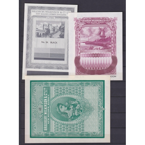 33 - A group of x8 Test Banknotes produced by Bradbury Wilkinson, De La Rue and Waterlow & Sons in good c... 