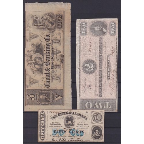 90 - A collection of x19 USA banknotes from the 19th & 20th Century, including various Confederate notes ... 