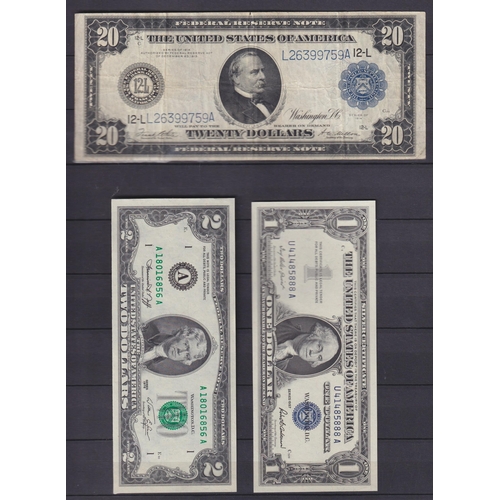 90 - A collection of x19 USA banknotes from the 19th & 20th Century, including various Confederate notes ... 