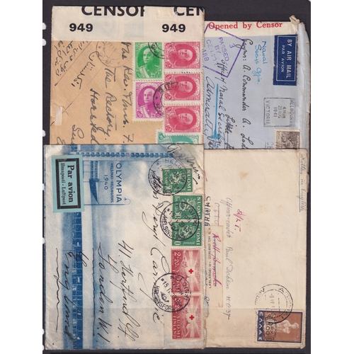 363 - A small collection of World 20th Century postal history, including Registered, Airmail and Censor co... 