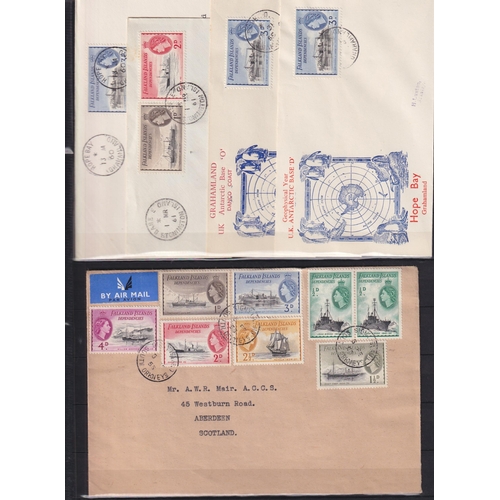 359 - A group of x60 mainly mid-20th Century British Commonwealth covers and FDCs, strength in South Atlan... 