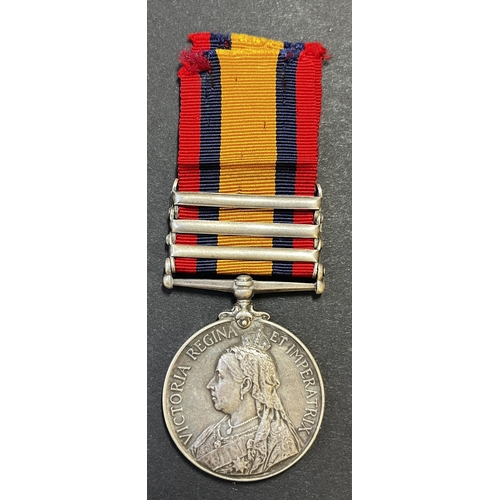 125 - UK 1899 Queen’s South Africa Medal, 3 bars Belfast, Laing’s Nek, Cape Colony awarded to 3554 PTE. L.... 