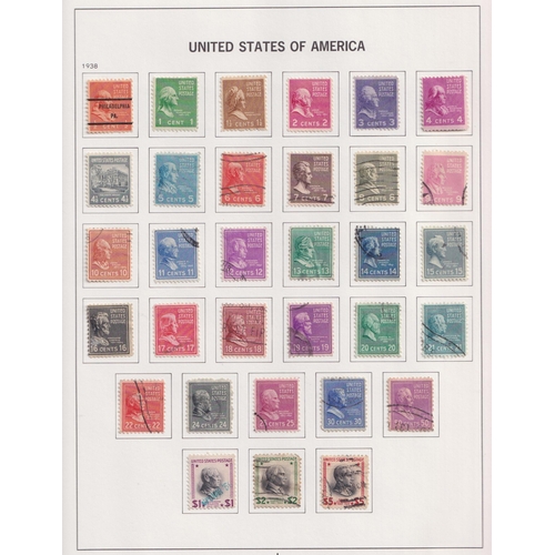 258 - A five volume mint and used USA stamp collection, housed in pre-printed Davo albums from the 1860s t... 