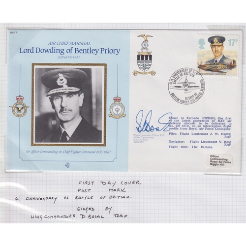 371 - A collection of RAF themed FDCs, including many signed noted Wing Commander D. Boak RAF and Sqn. Ldr... 