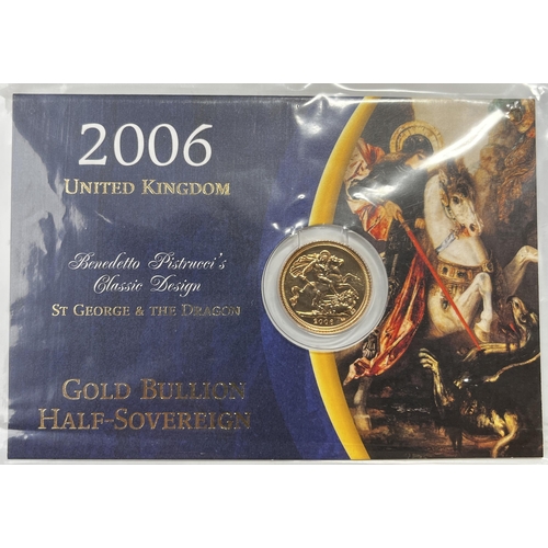 44 - UK 2006 gold half Sovereign encapsulated on RM card