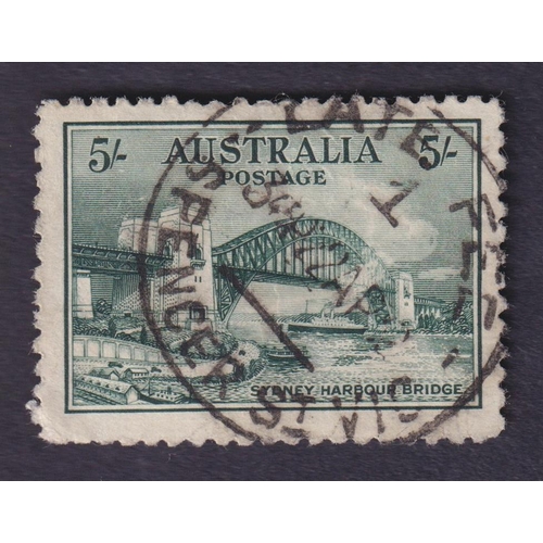 556 - 1932 SG143 Sydney Harbour Bridge 5/- stamp, good commercially used, Cat £225