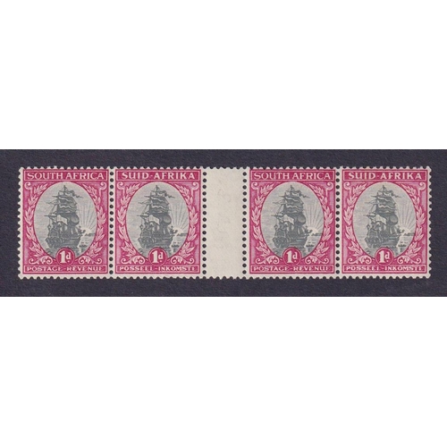 1129 - SG56dw 1d Dromedaris (SUID-AFRIKA) coil p13½x14 wmk inverted gutter strip of 4 u/m, Cat £180