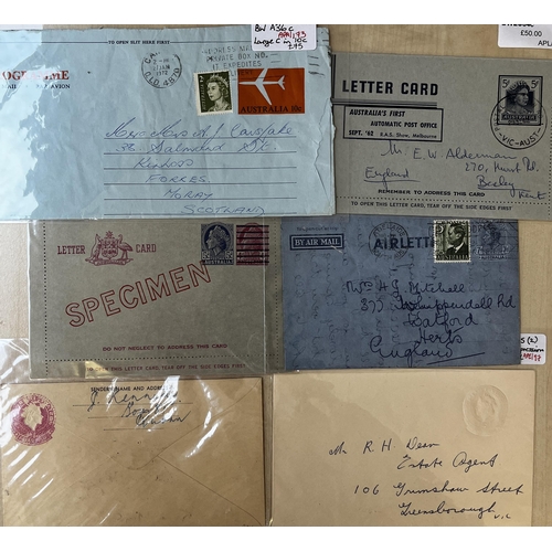 554 - Postal Stationery overprinted SPECIMEN (10 all different) and 6x scarcer items including albino embo... 