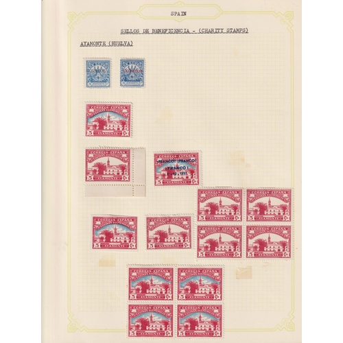 1139 - A specialised collection of mint and used 1930s Spanish Charity stamps from around the Provinces, in... 