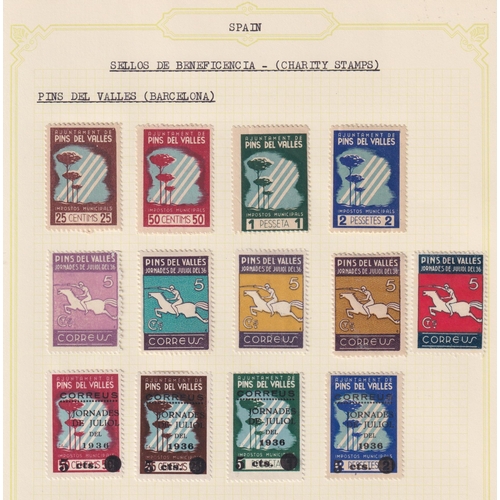 1139 - A specialised collection of mint and used 1930s Spanish Charity stamps from around the Provinces, in... 