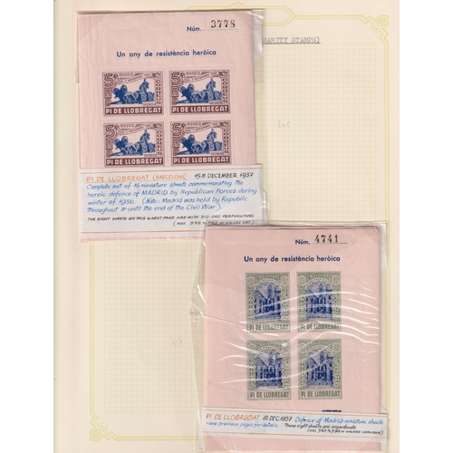 1139 - A specialised collection of mint and used 1930s Spanish Charity stamps from around the Provinces, in... 