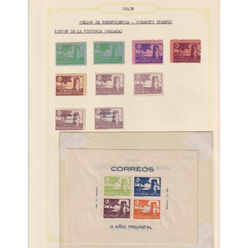 1139 - A specialised collection of mint and used 1930s Spanish Charity stamps from around the Provinces, in... 