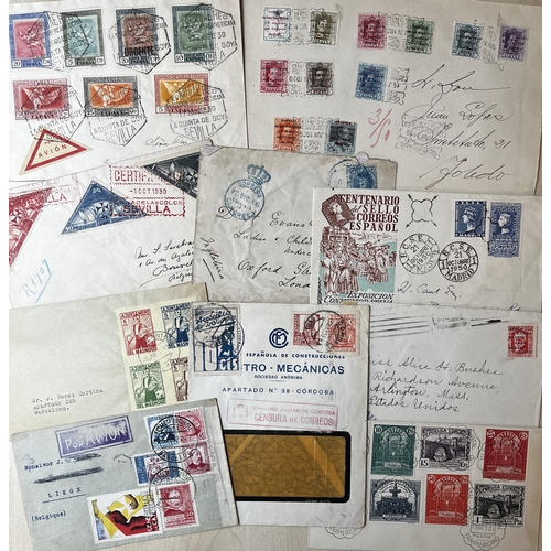 1140 - A x3 volume Spanish postal history collection from the 1920s to 1970s, including Registered/ Censor/... 