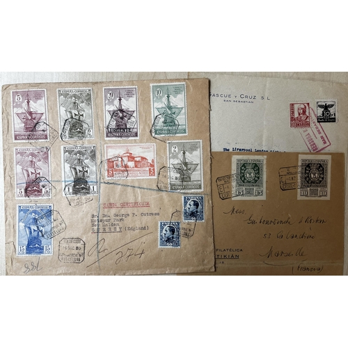 1140 - A x3 volume Spanish postal history collection from the 1920s to 1970s, including Registered/ Censor/... 