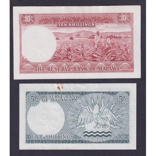 2 - Malawi 1964 set of x4 uncirculated Reserve Bank of Malawi banknotes 5/- (paper clip mark), 10/-, £1,... 