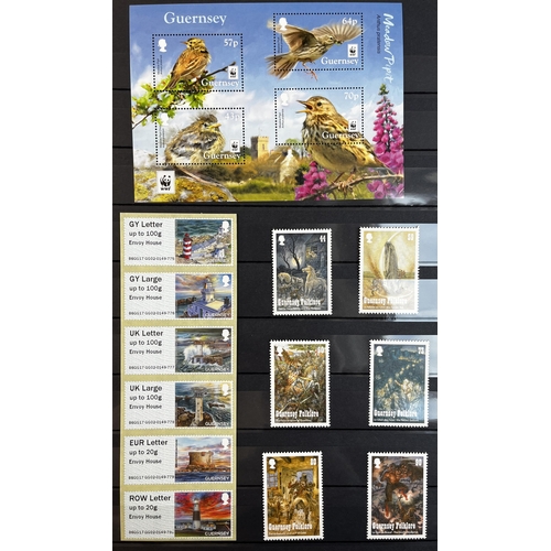 609 - Guernsey - A mint stamp collection in x2 stock books from 1968 to 2018 including sets and mini sheet... 