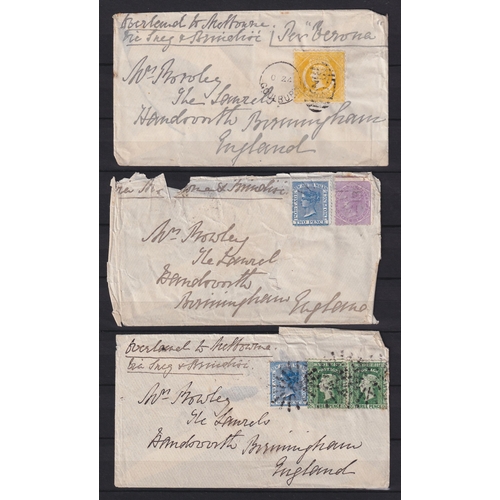 343 - A group of x8 mainly 19th Century covers, including three New South Wales covers (tatty) sent to Eng... 