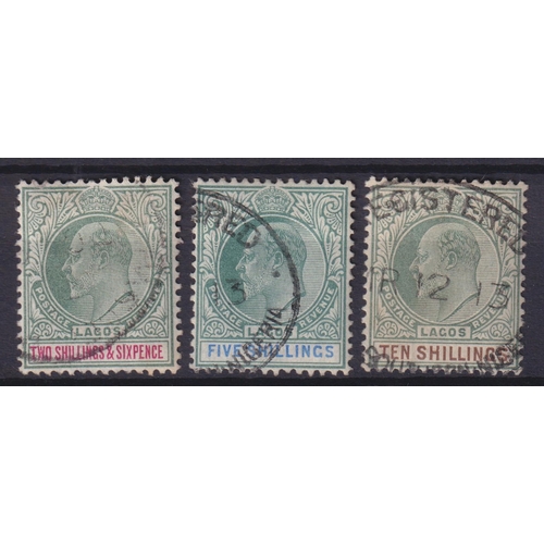 1096 - 1904-06 SG61-63, 2/6-, 5/-, 10/-, each fine used, Cat £500+