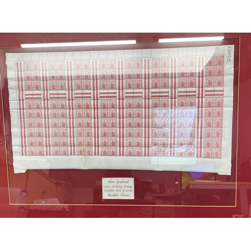 1090 - 1909 1d Dominion in complete sheet comprising 24 uncut booklet panes (Plate Number E398721), present... 