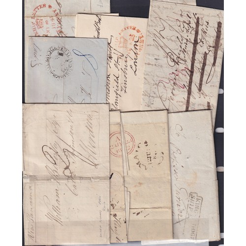 767 - A group of x50+ mainly 19th Century pre-stamp covers in and out of Great Britian, including Ship Let... 