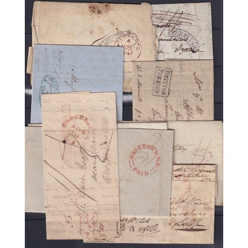 767 - A group of x50+ mainly 19th Century pre-stamp covers in and out of Great Britian, including Ship Let... 